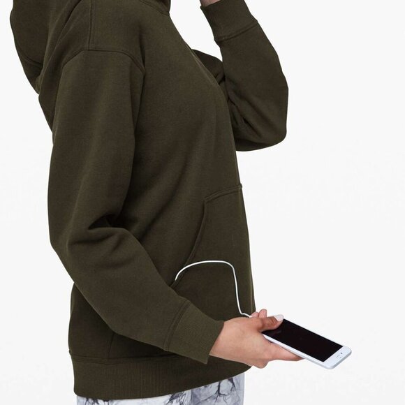 Lululemon All Yours Hoodie Dark Olive Green 6 Medium Pullover Sweatshirt Active - Picture 4 of 12